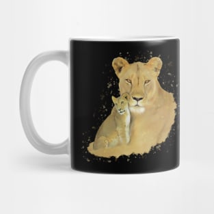 Lioness with Baby - Cat - Predator - Africa Mug